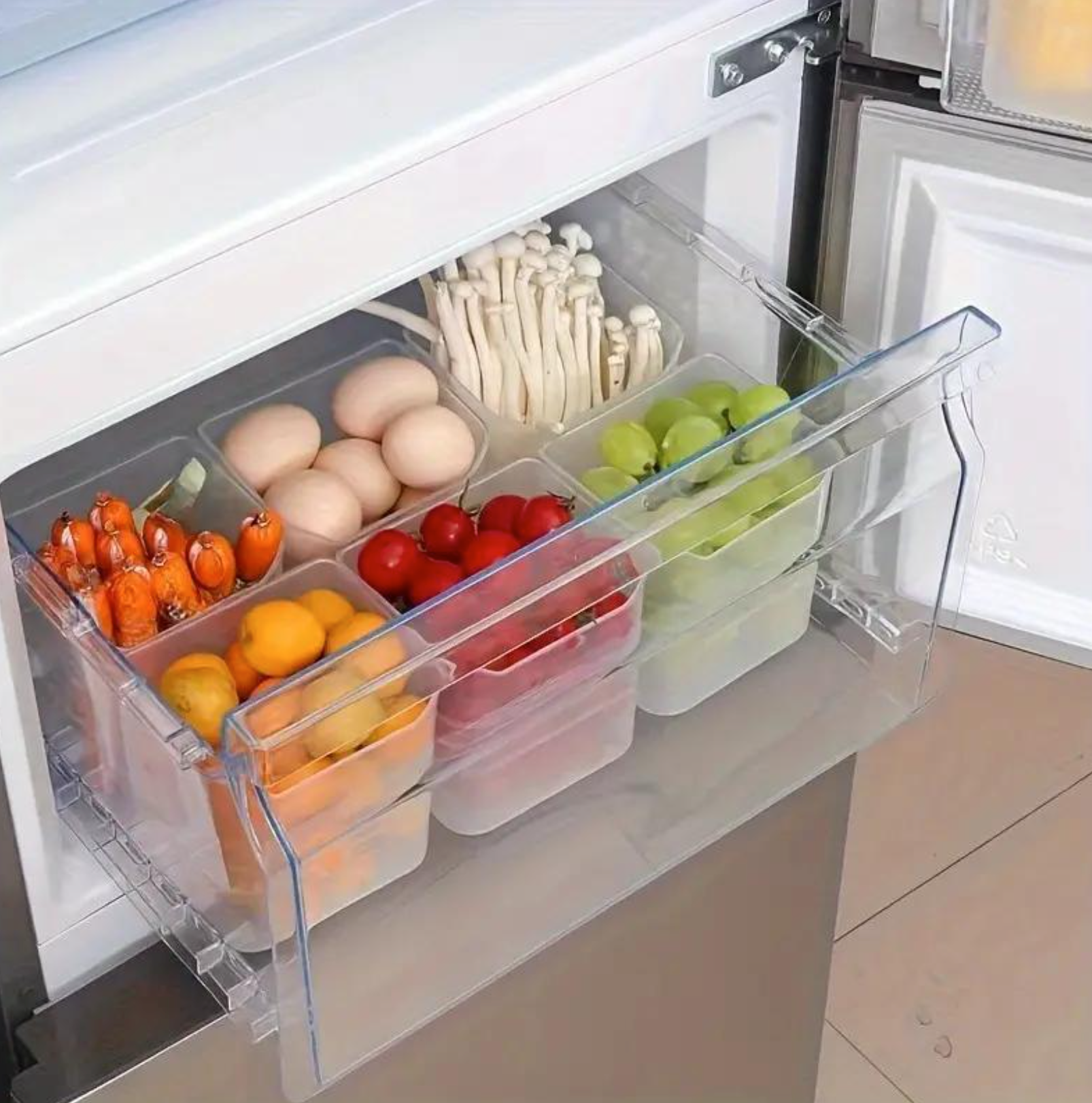 Clear Refrigerator Storage Bins – Space-Saving Reusable Containers for Kitchen Organization