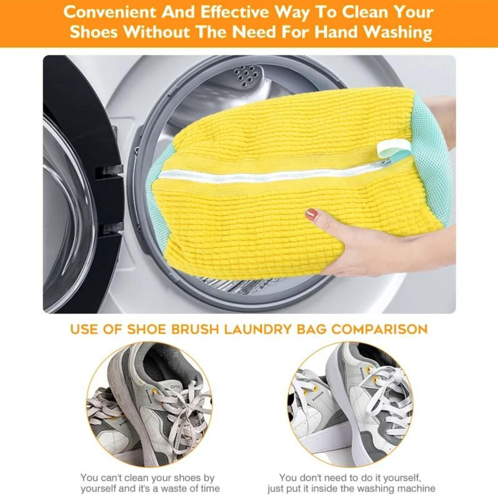 Shoe Washing Bag – 360° All-Around Cleaning Mesh Laundry Bag for Sports Shoes