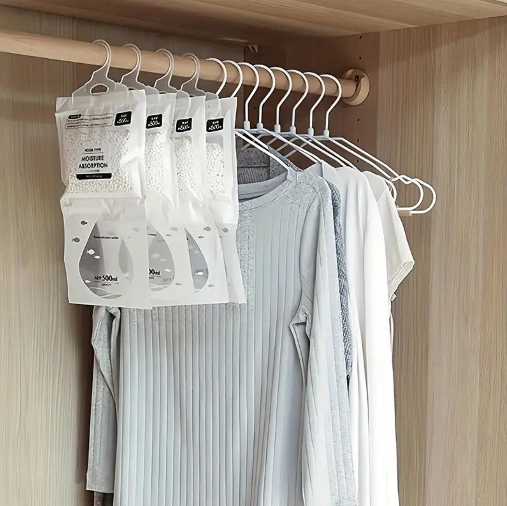 Hanging Closet Dehumidifier Bag – Mold & Moisture Absorbing Wardrobe Freshener