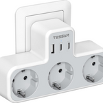 6-in-1 Wall Socket Adapter – Multi Plug with 2 USB-C & 1 USB-A Ports and Overload Protection