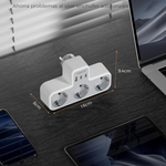 6-in-1 Wall Socket Adapter – Multi Plug with 2 USB-C & 1 USB-A Ports and Overload Protection